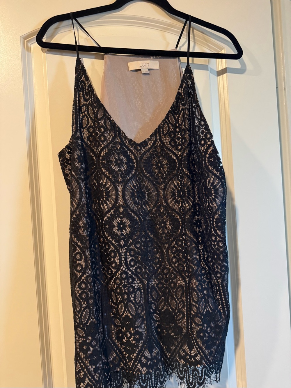 LOFT Black Lace Camisole Top